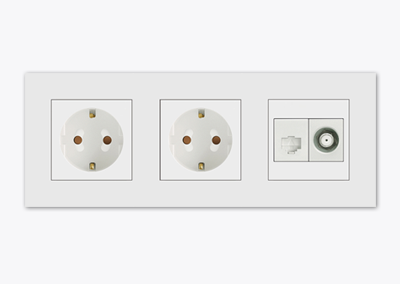 2gang+2gang socket outlet +RJ45 1gang+CATV